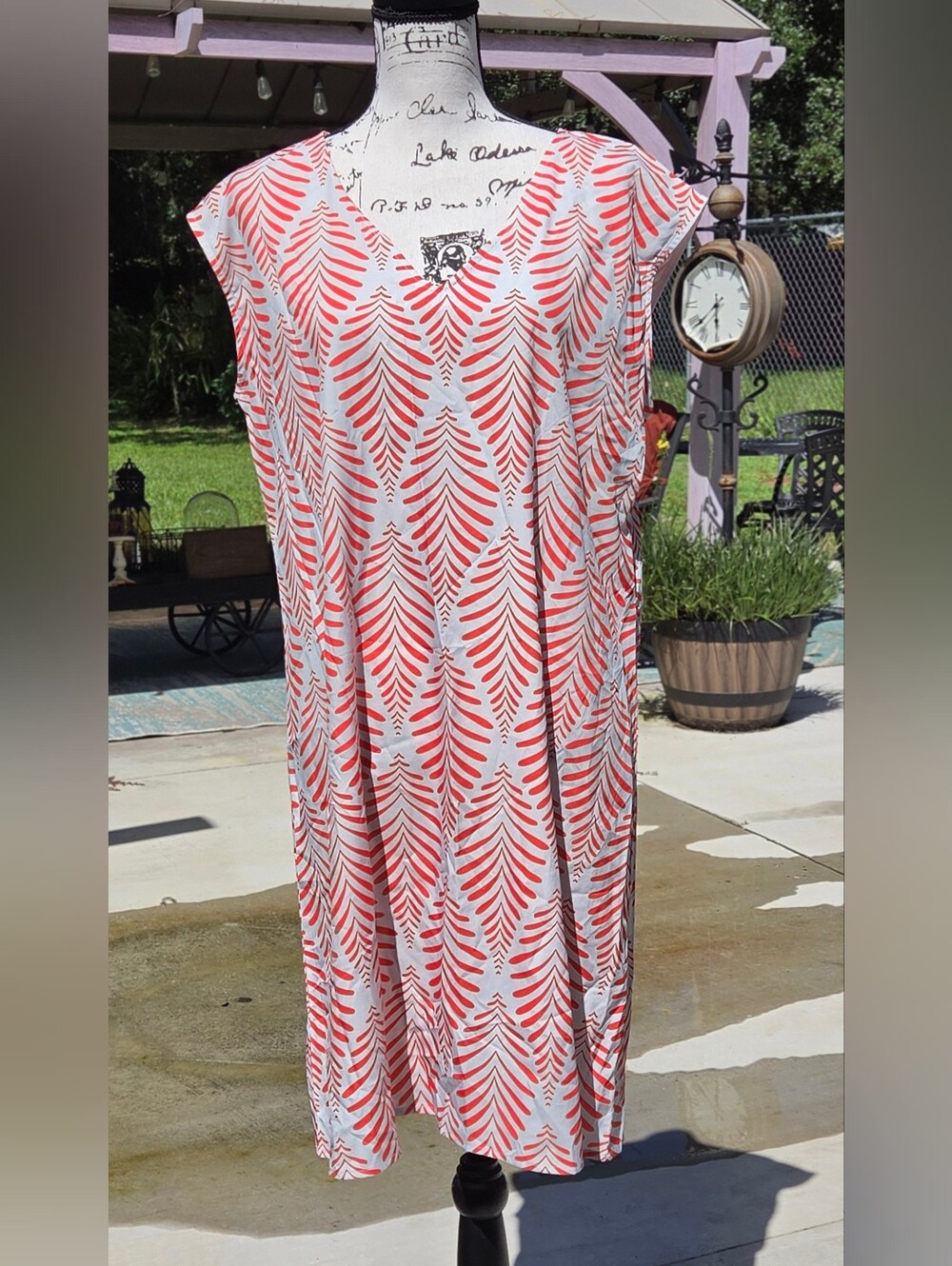 No Brand Coral Leaf Print Dress